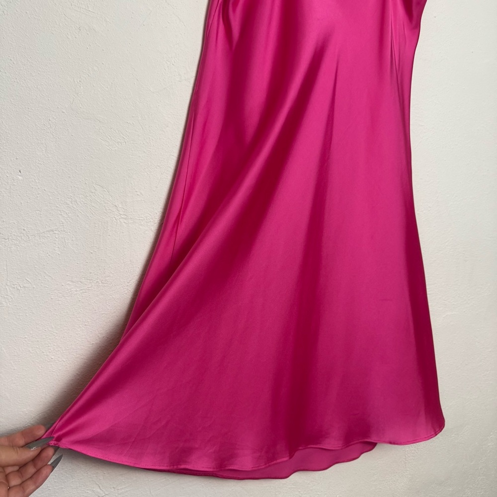 Tahari Vibrant Pink Satin Dress - Picture 4 of 6